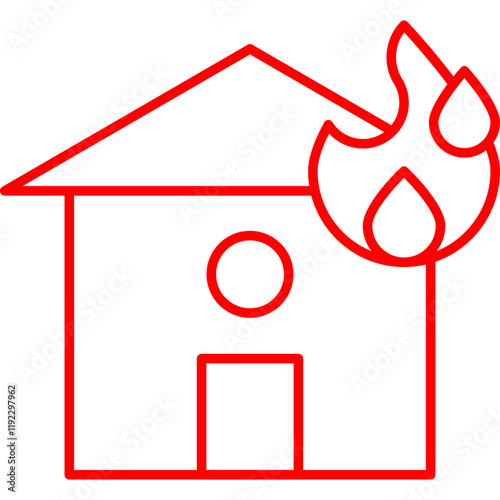 House on Fire icon single vector illustration