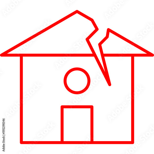 Earthquake Hitting House icon single vector illustration