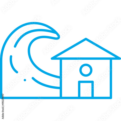 Storm Hitting House icon single vector illustration