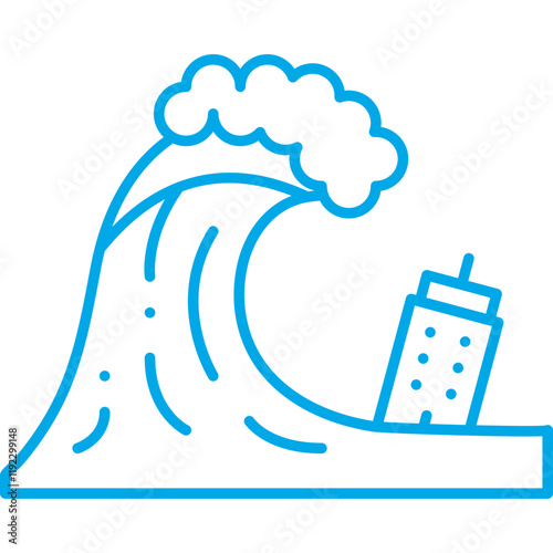 Tsunami icon single vector illustration