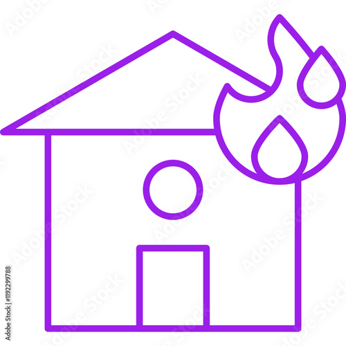 House on Fire icon single vector illustration