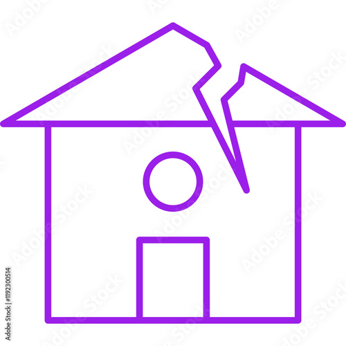 Earthquake Hitting House icon single vector illustration