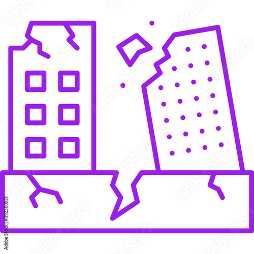 Earthquake II icon single vector illustration