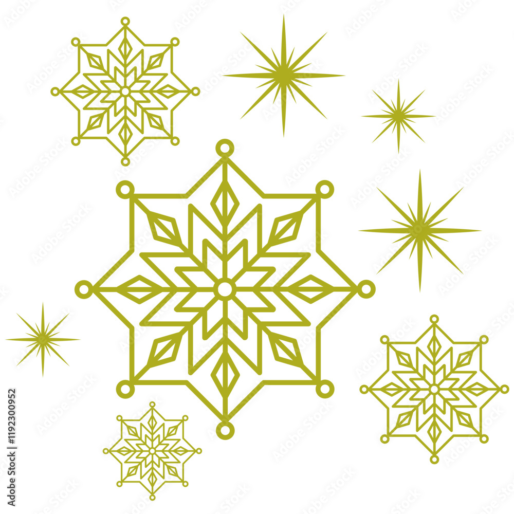 Gold Snowflakes With Sparkle Gold Snowflakes With Sparkle
