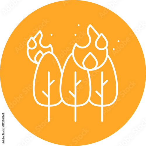 Forest Fire icon single vector illustration