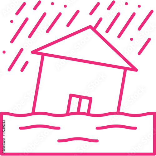 Heavy Rain and Flood icon single vector illustration