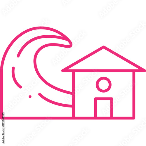 Storm Hitting House icon single vector illustration