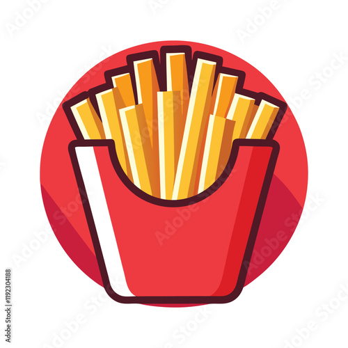 Fries icon vector on White Background ,Vector Art Illustration on white background.