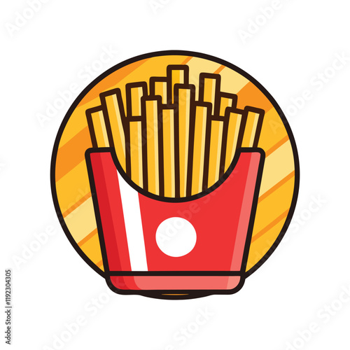 Fries icon vector on White Background ,Vector Art Illustration on white background.