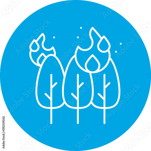 Forest Fire icon single vector illustration