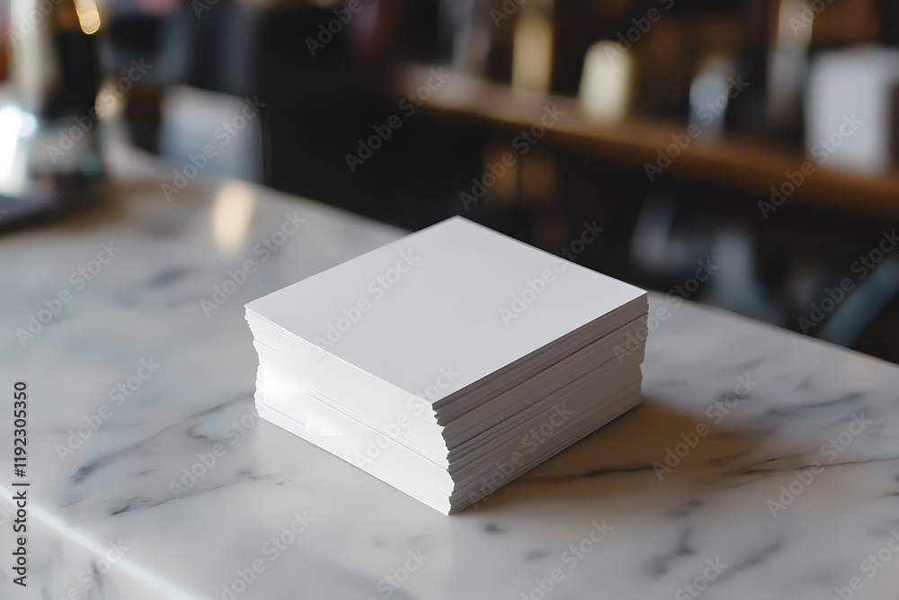A Stack of Blank White Paper Cards on Marble A Stack of Blank White Paper Cards on Marble