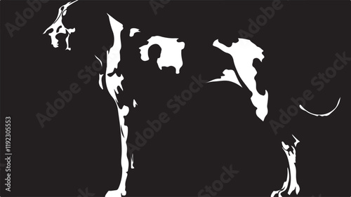 Great Dane Silhouette: Majestic Canine Vector
