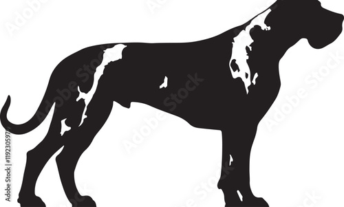 Great Dane Silhouette: Majestic Canine Vector
