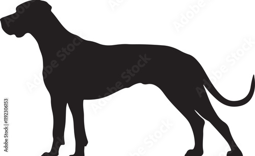 Great Dane Silhouette: Majestic Canine Vector
