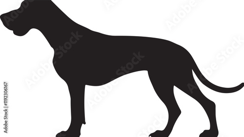 Great Dane Silhouette: Majestic Canine Vector
