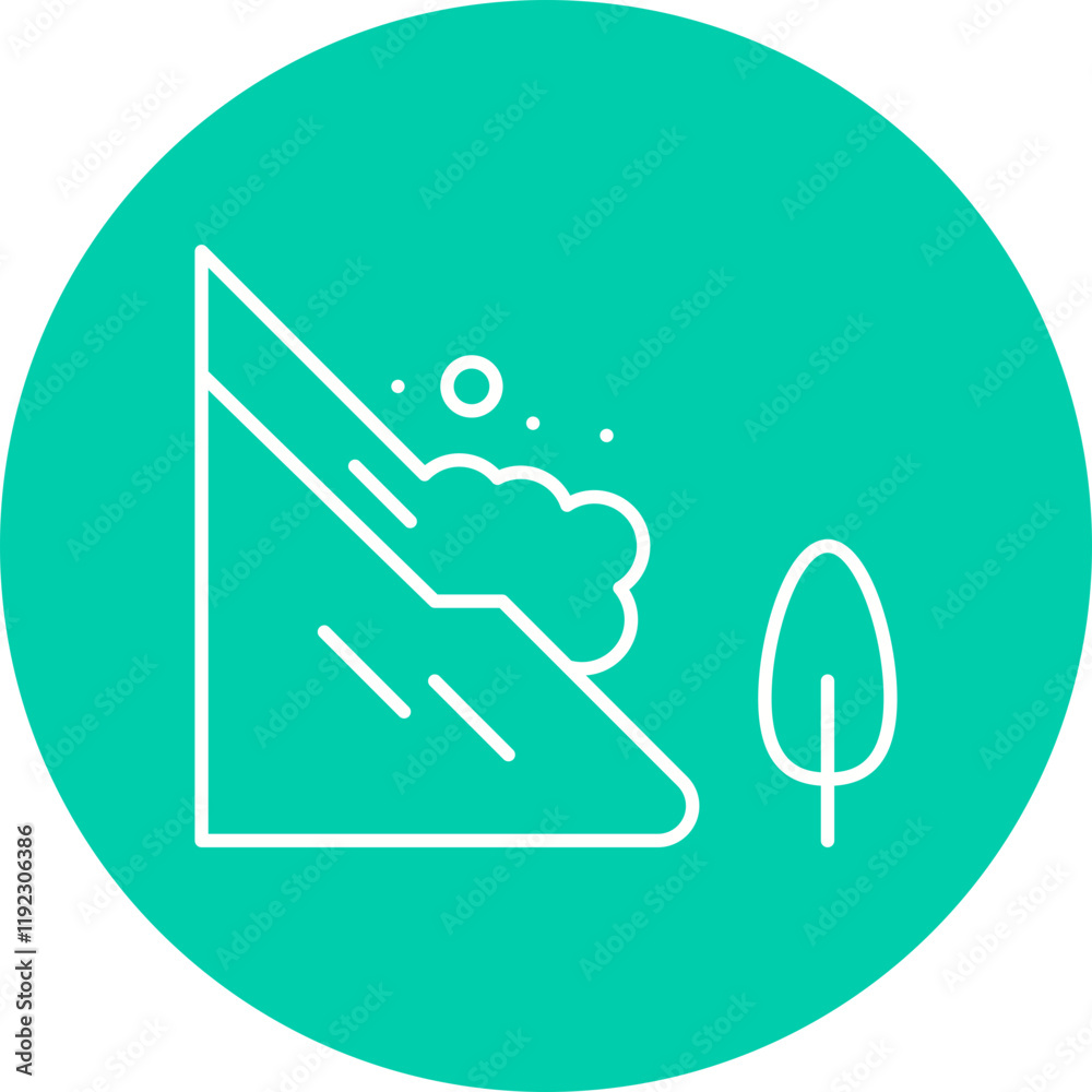 Snow Avalanche icon single vector illustration Snow Avalanche icon single vector illustration