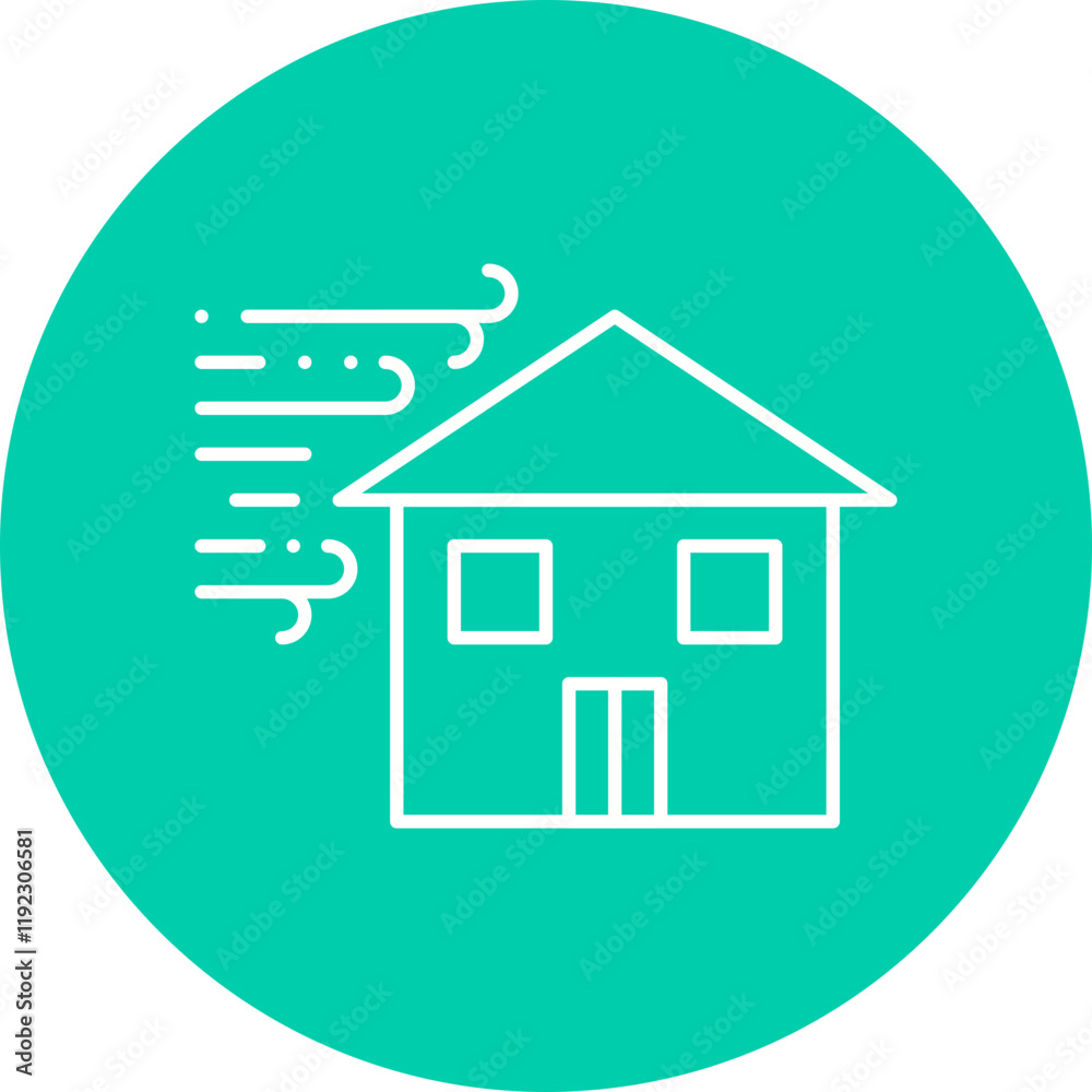 Winds Hitting House icon single vector illustration Winds Hitting House icon single vector illustration