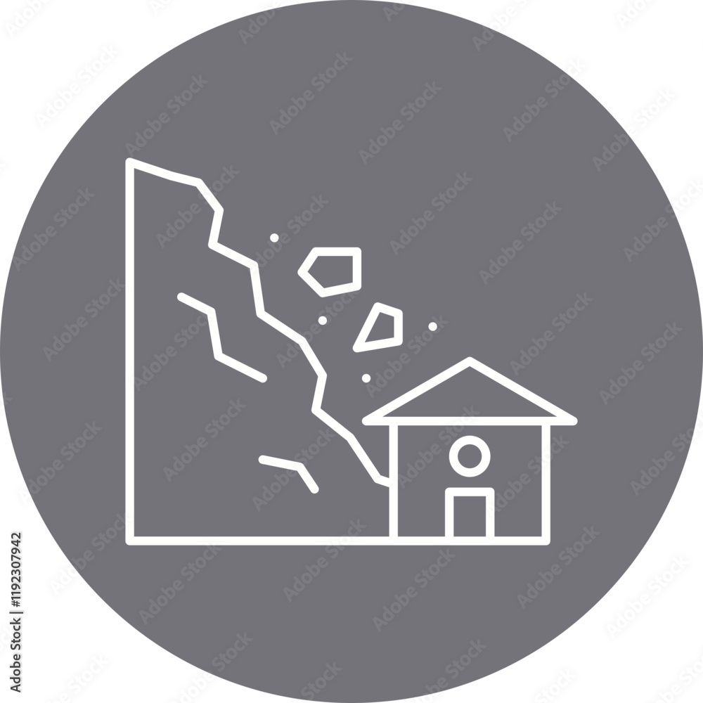 Landslide icon single vector illustration Landslide icon single vector illustration