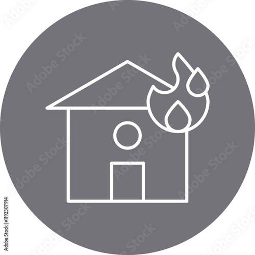 House on Fire icon single vector illustration