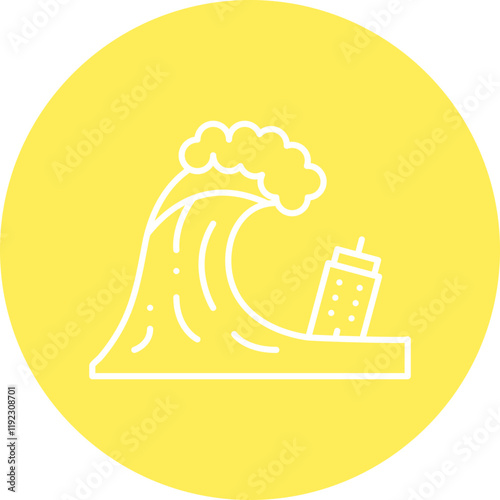 Tsunami icon single vector illustration