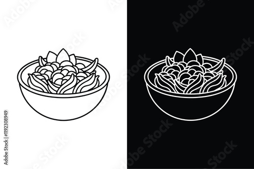 Pad Thai icon vector on White Background ,Vector Art Illustration on white background.
