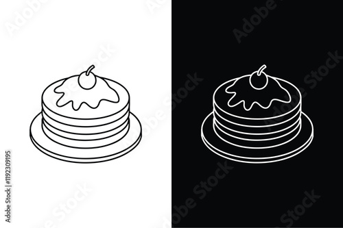 Pancakes icon vector on White Background ,Vector Art Illustration on white background.