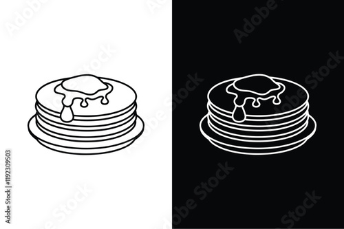Pancakes icon vector on White Background ,Vector Art Illustration on white background.