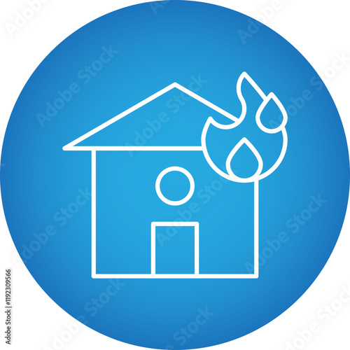 House on Fire icon single vector illustration