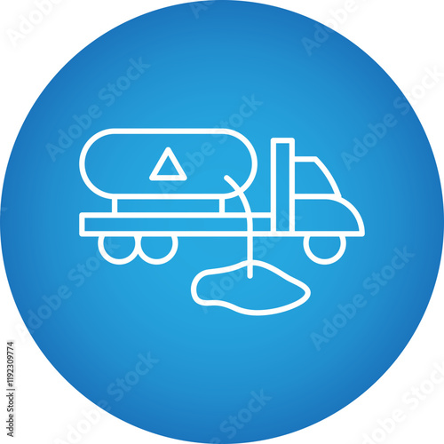 Truck Leaking Fuel icon single vector illustration