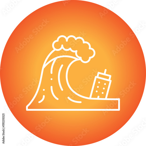 Tsunami icon single vector illustration