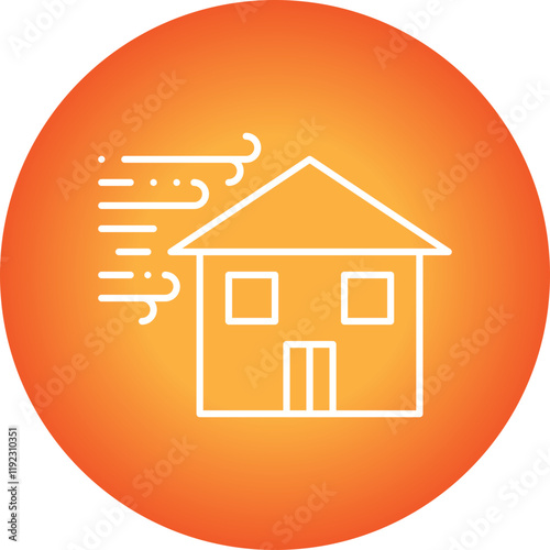 Winds Hitting House icon single vector illustration