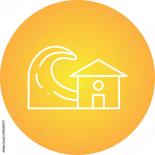 Storm Hitting House icon single vector illustration