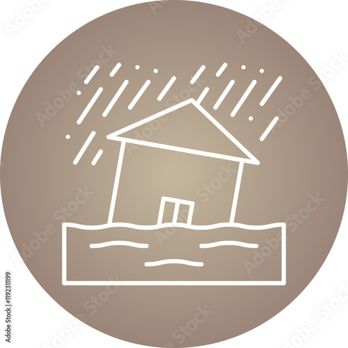 Heavy Rain and Flood icon single vector illustration