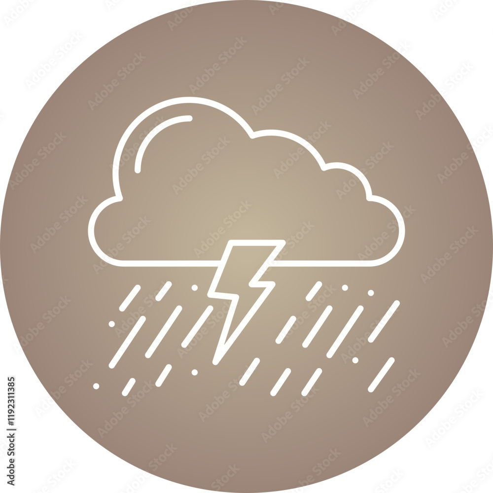 Thunderstorm icon single vector illustration Thunderstorm icon single vector illustration