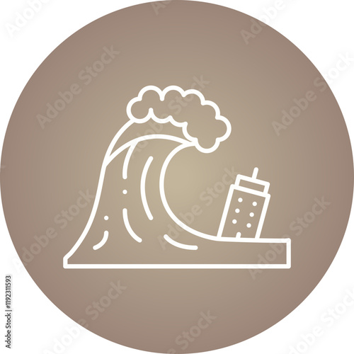 Tsunami icon single vector illustration