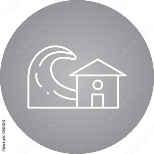 Storm Hitting House icon single vector illustration