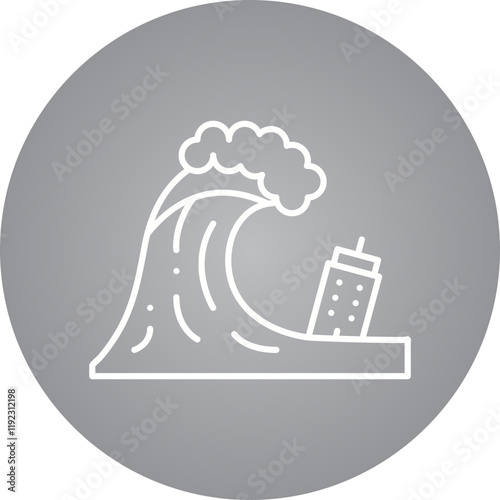 Tsunami icon single vector illustration