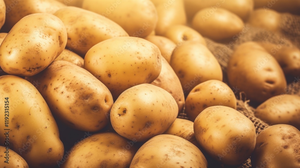 Close-Up View of Unsorted Potatoes Piled Together in Natural Lighting with a Soft Focus Effect for Culinary Use or Agricultural Themes Close-Up View of Unsorted Potatoes Piled Together in Natural Lighting with a Soft Focus Effect for Culinary Use or Agricultural Themes
