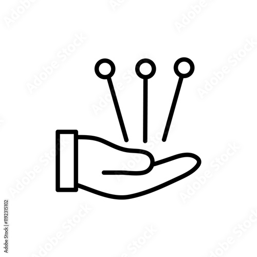 Acupuncture therapy icon Thin line art isolated
