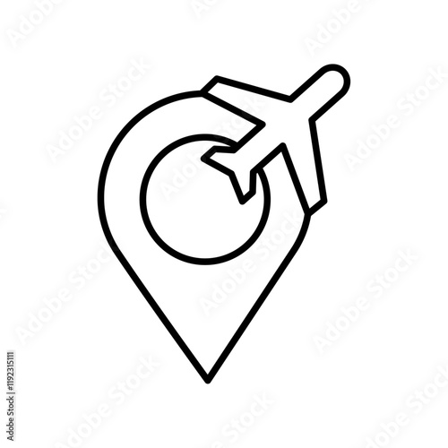 Airport location icon Thin line art isolated