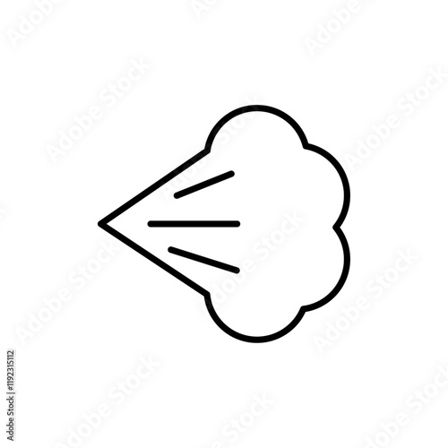 Air spray cloud icon Thin line art isolated