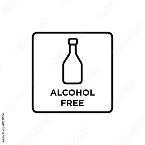 Alcohol free icon Thin line art isolated