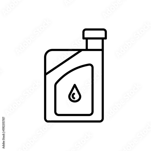 canister of motor oil icon Thin line art isolated