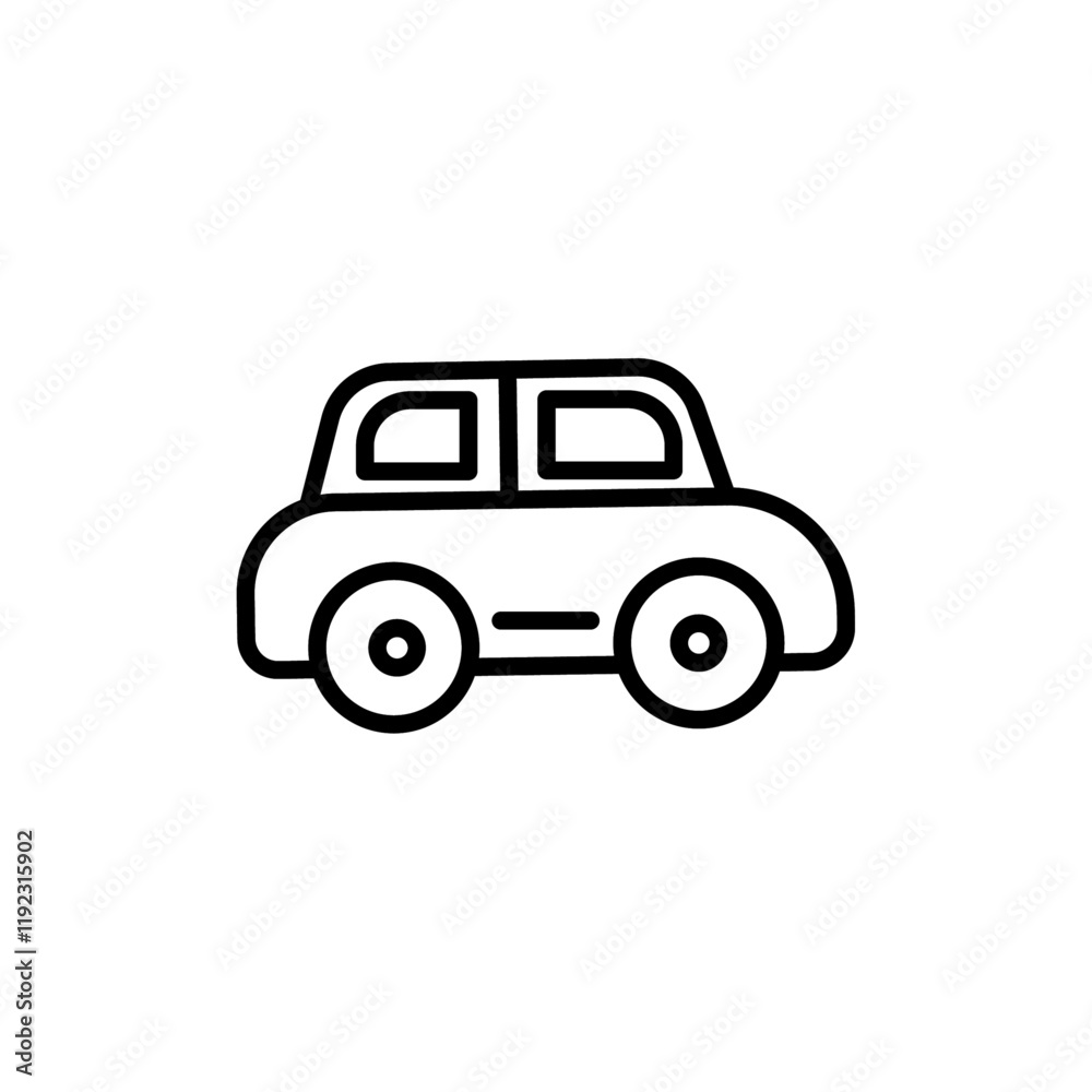 Car icon Thin line art isolated Car icon Thin line art isolated
