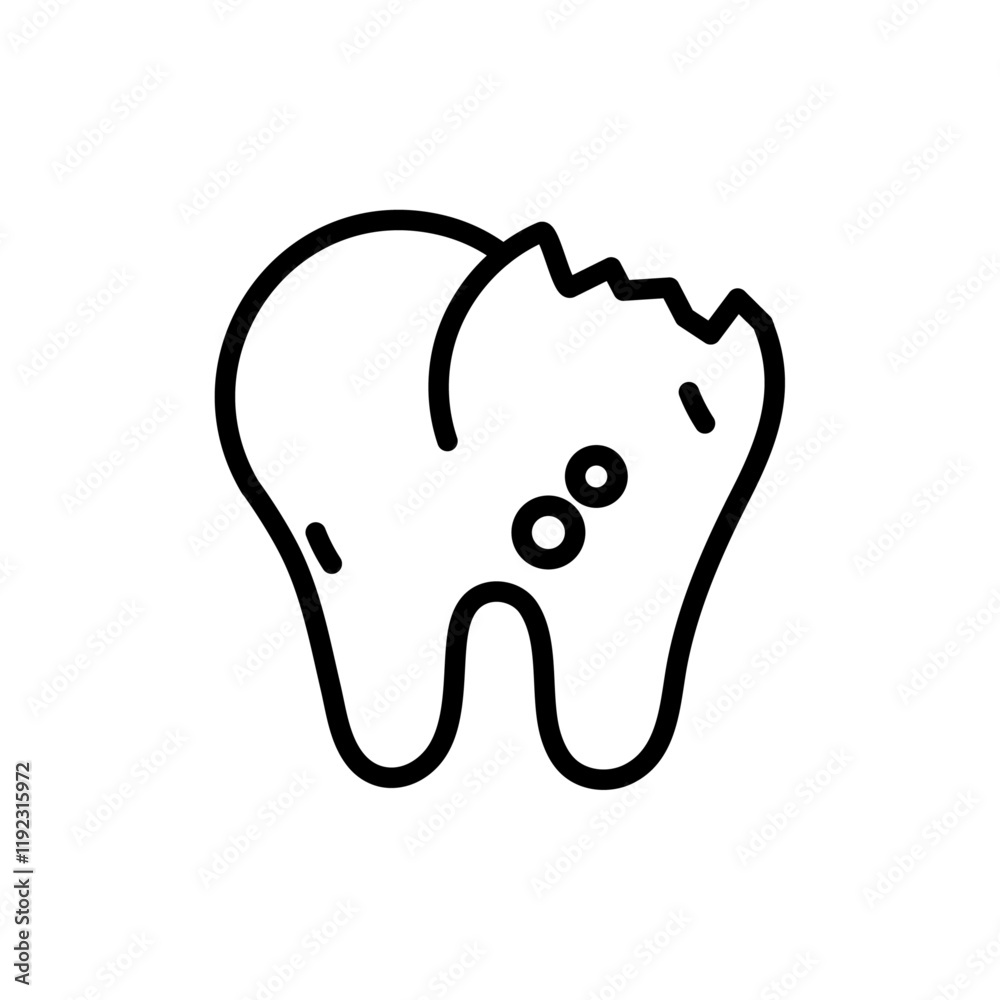 Obraz premium Cavities icon Thin line art isolated
