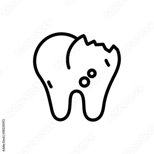 Cavities icon Thin line art isolated