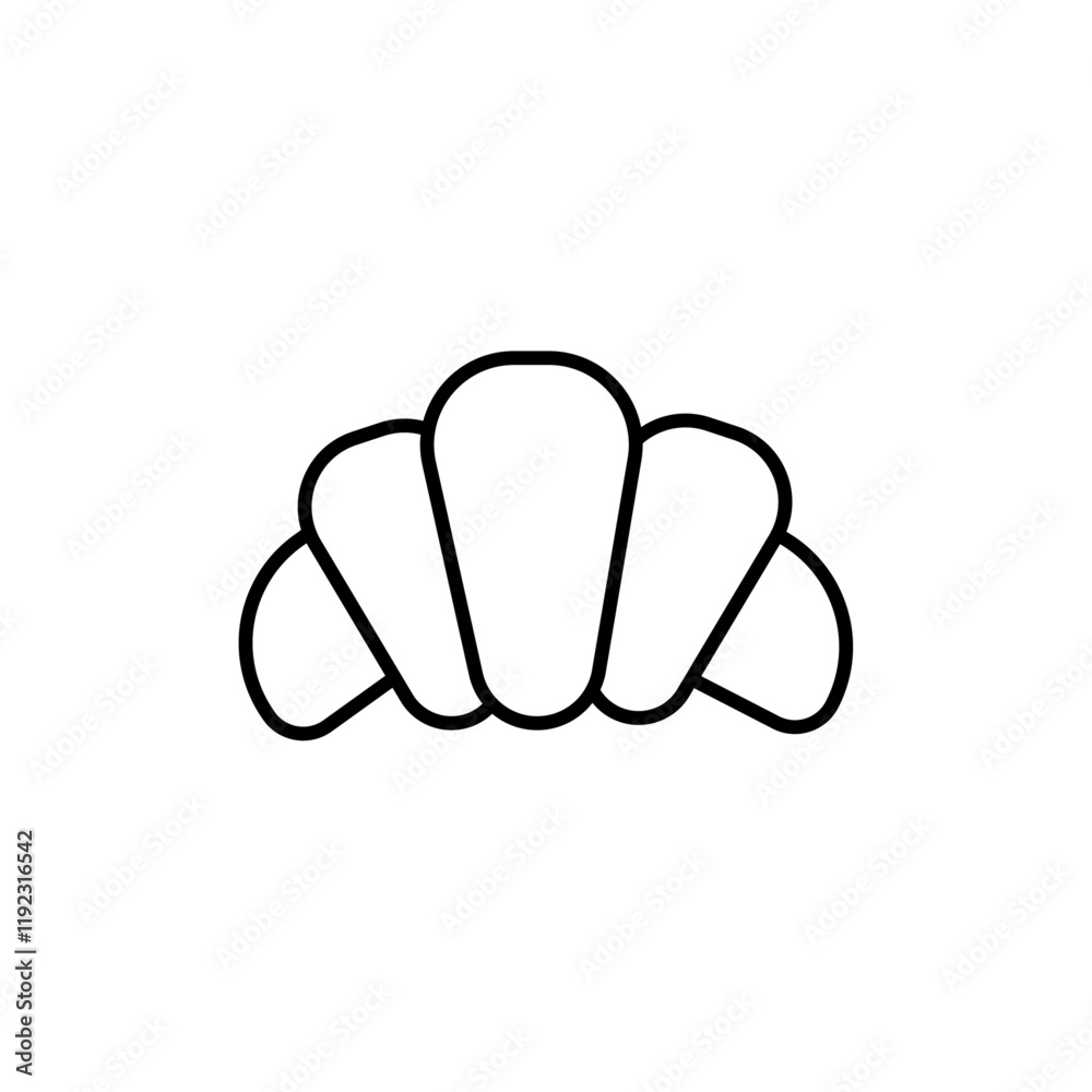 Croissant icon Thin line art isolated Croissant icon Thin line art isolated