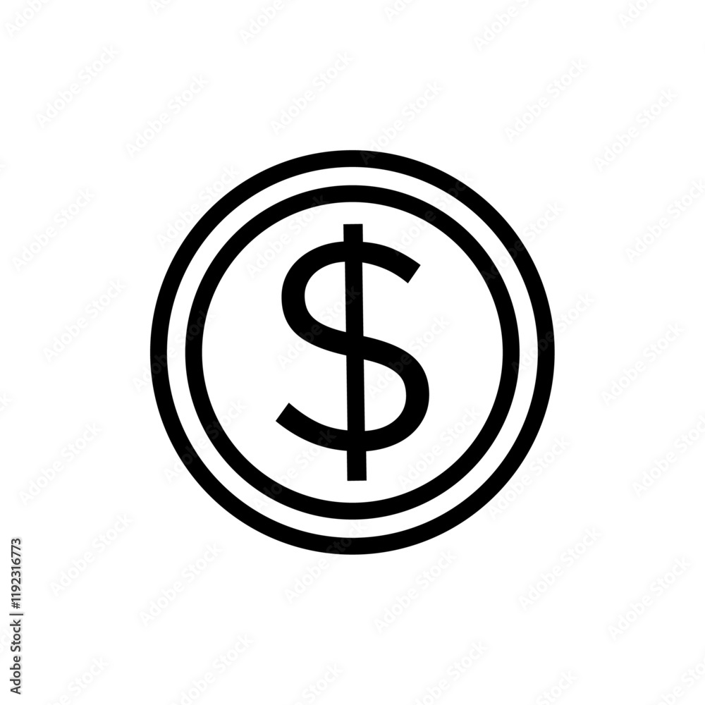 Dollar icon Thin line art isolated Dollar icon Thin line art isolated