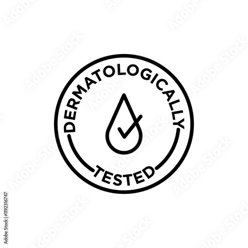 dermatologically tested icon Thin line art isolated
