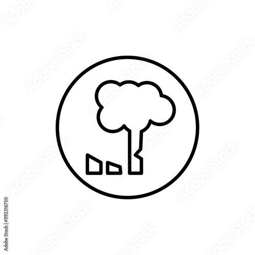 Destruction of forests icon Thin line art isolated